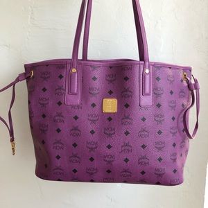 Purple McM tote with clutch